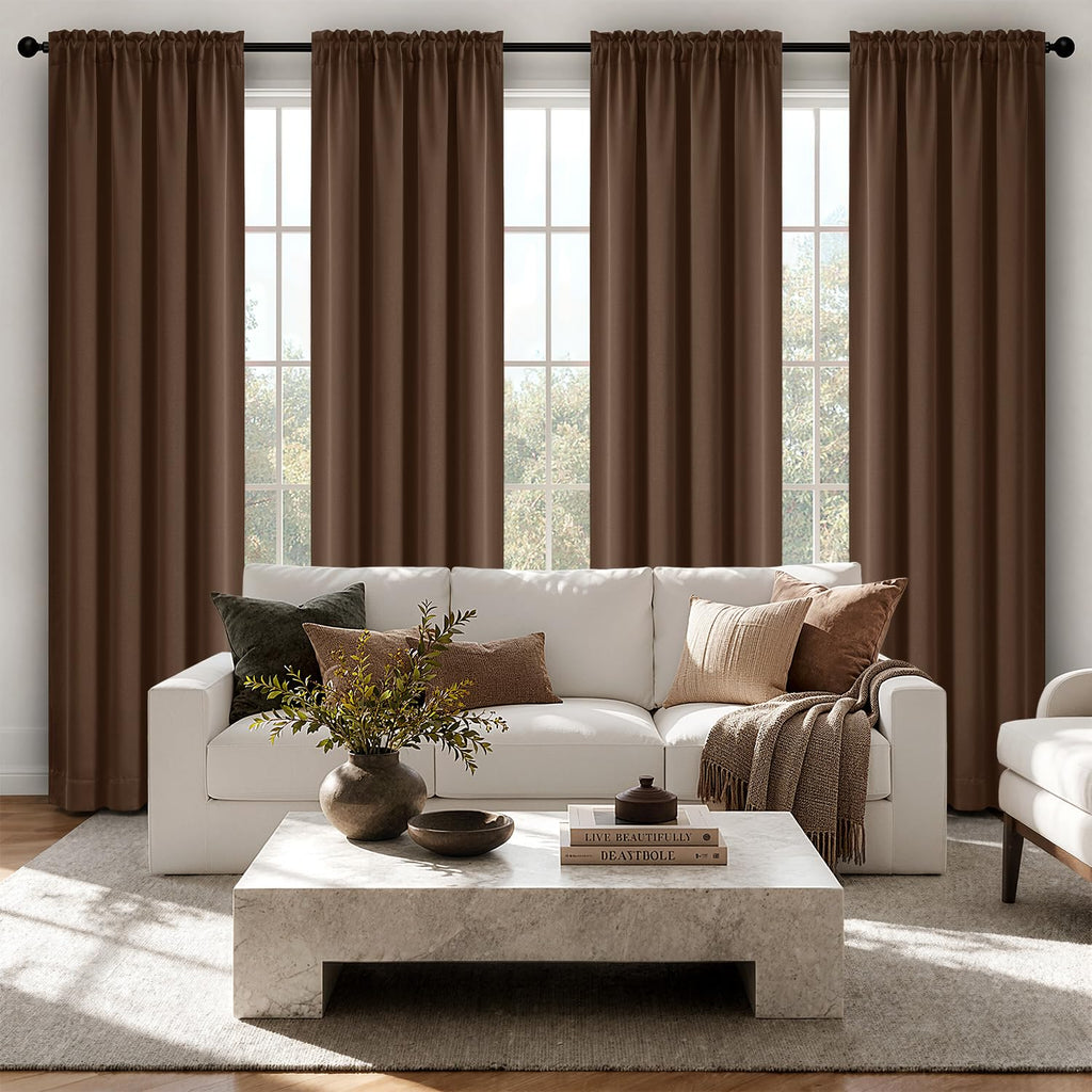 MIULEE Sage Green Blackout Curtains 63 Inch Length for Bedroom 4 Panels