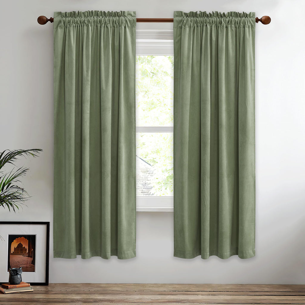 StangH Theater Red Velvet Curtains for Living Room Christmas Decor 2 Panels