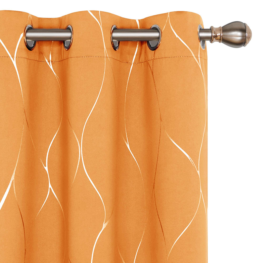 Deconovo Curtains for Living Room, Pattern Blackout Curtains 84 Inches Long