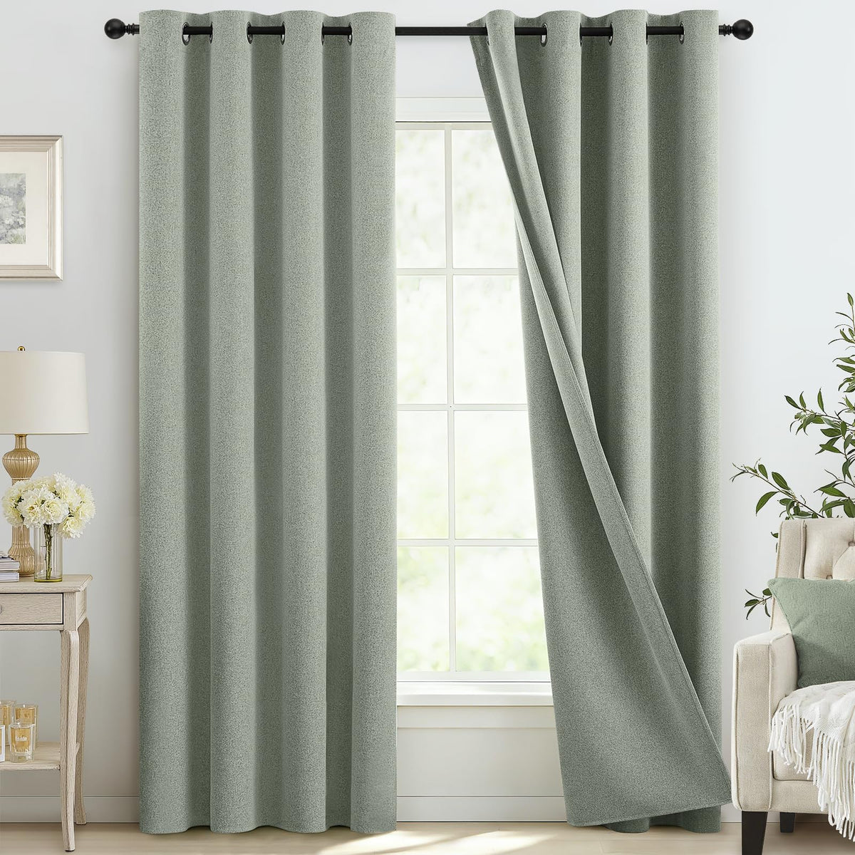 COSVIYA Grommet Blackout Room Darkening Navy Blue Curtains 84 inch Length