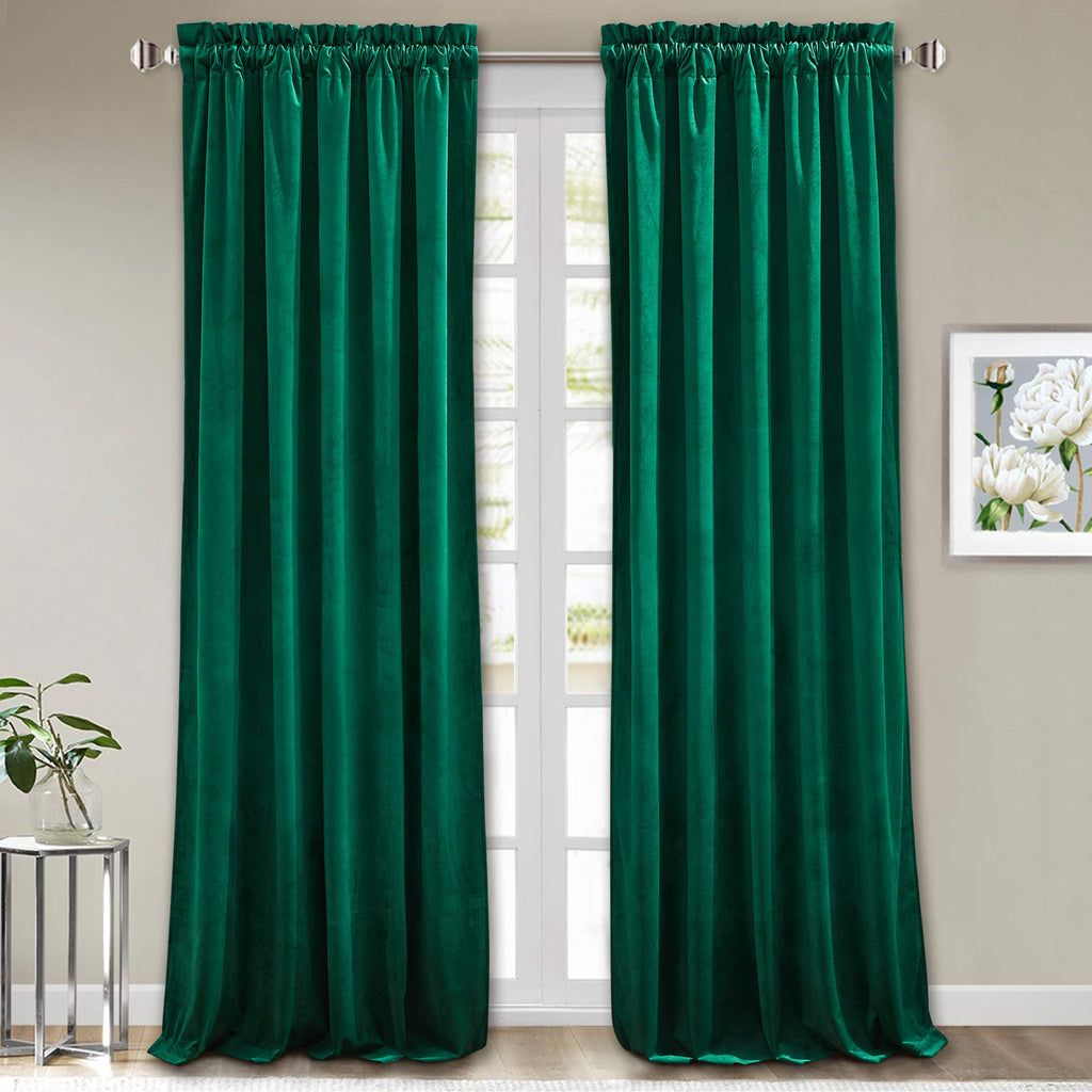 StangH Theater Red Velvet Curtains for Living Room Christmas Decor 2 Panels
