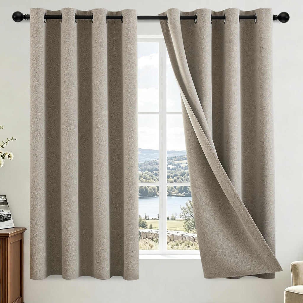 COSVIYA Grommet Blackout Room Darkening Navy Blue Curtains 84 inch Length