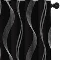 Deconovo Curtains for Living Room, Pattern Blackout Curtains 84 Inches Long