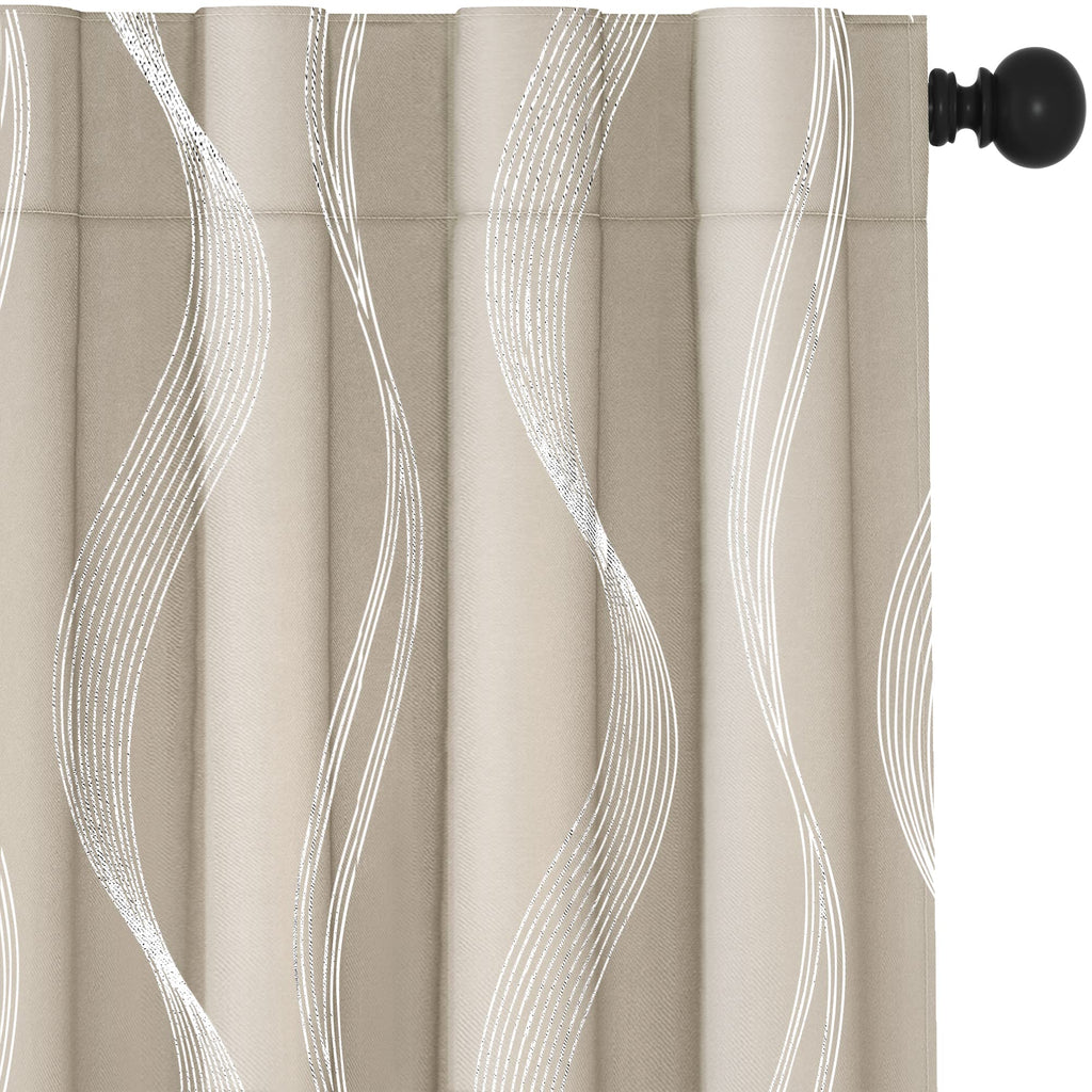 Deconovo Curtains for Living Room, Pattern Blackout Curtains 84 Inches Long