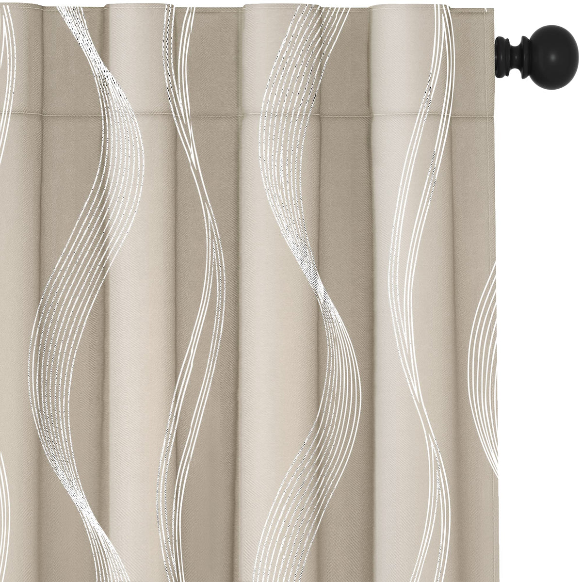 Deconovo Curtains for Living Room, Pattern Blackout Curtains 84 Inches Long