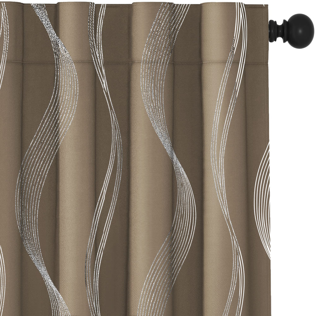 Deconovo Curtains for Living Room, Pattern Blackout Curtains 84 Inches Long