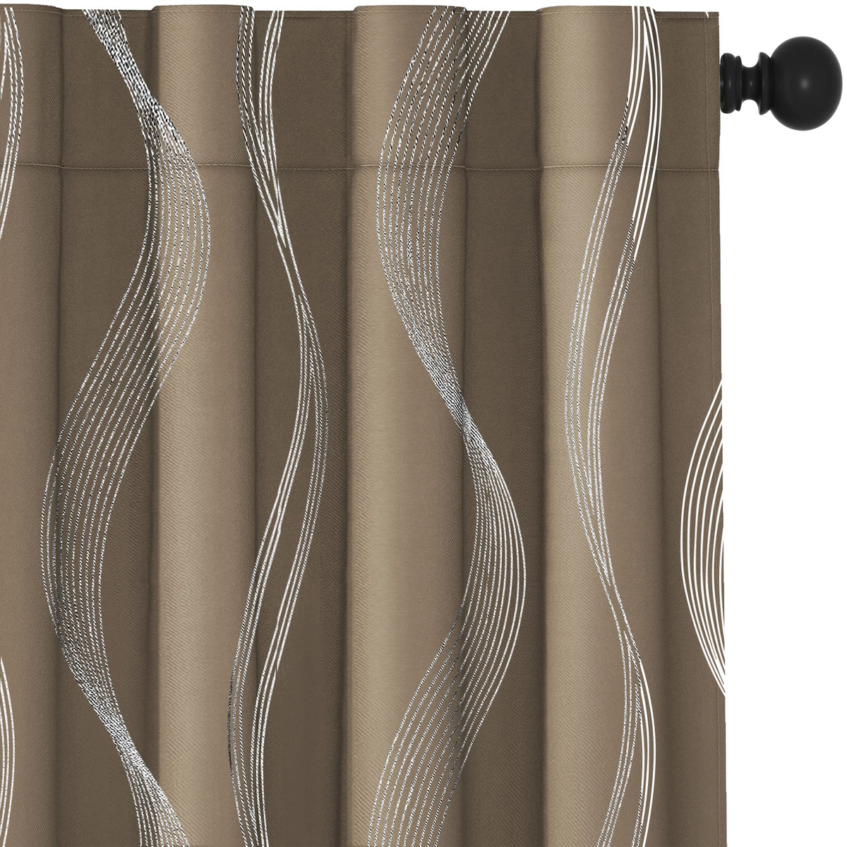 Deconovo Curtains for Living Room, Pattern Blackout Curtains 84 Inches Long