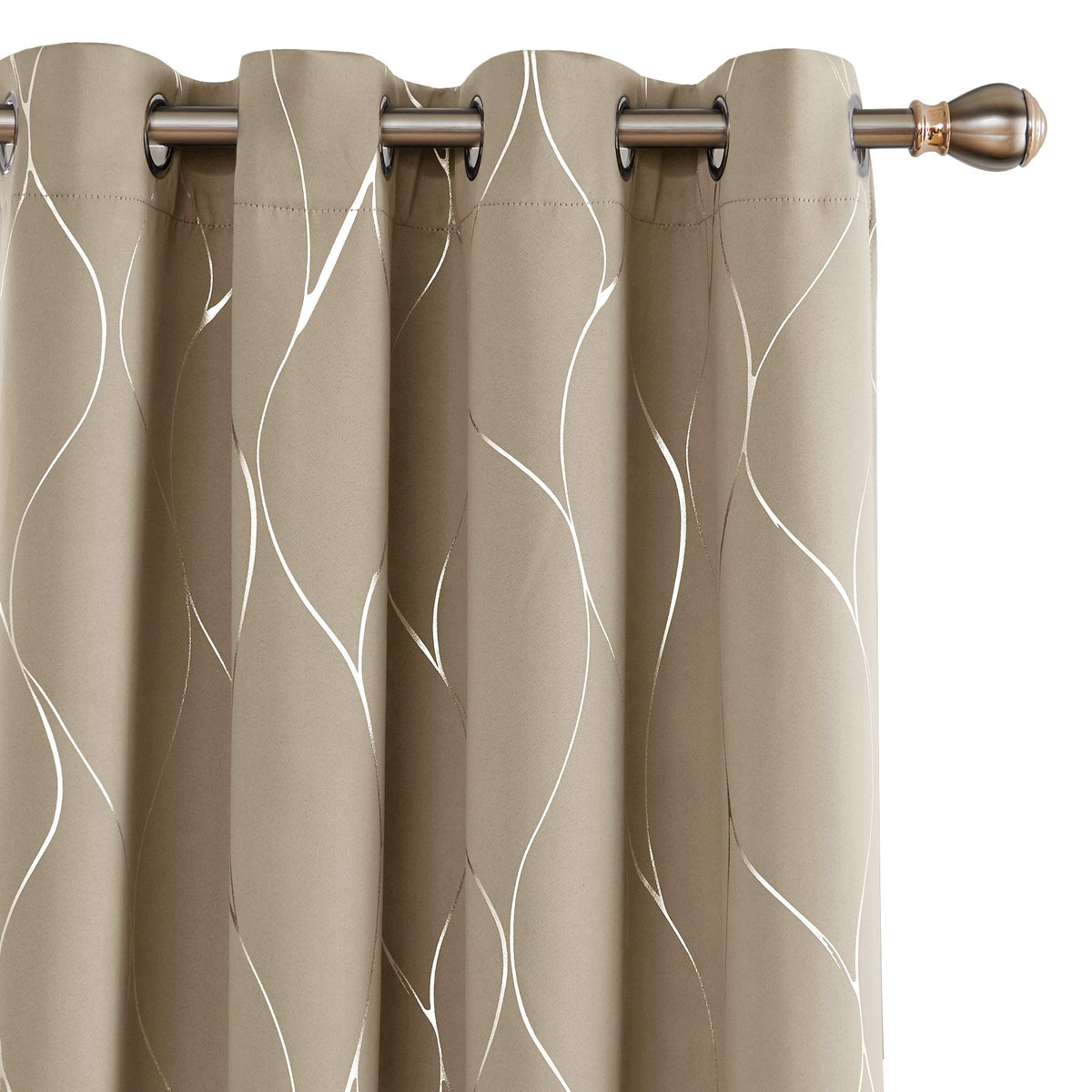 Deconovo Curtains for Living Room, Pattern Blackout Curtains 84 Inches Long