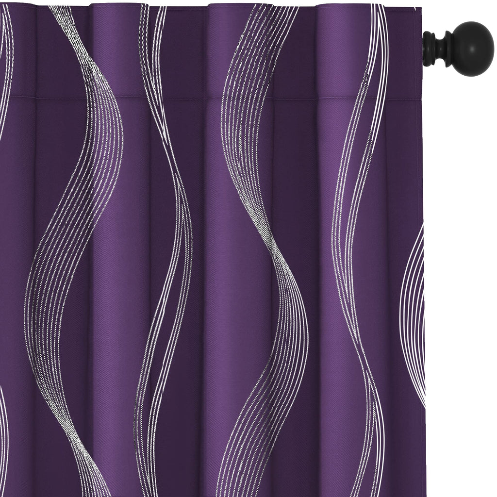 Deconovo Curtains for Living Room, Pattern Blackout Curtains 84 Inches Long