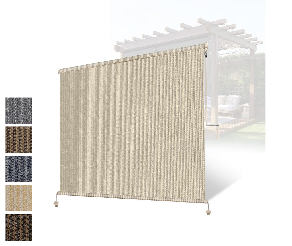 Outdoor Roller Shades,Exterior Cordless Patio Shade Roll Up Blind for Porch