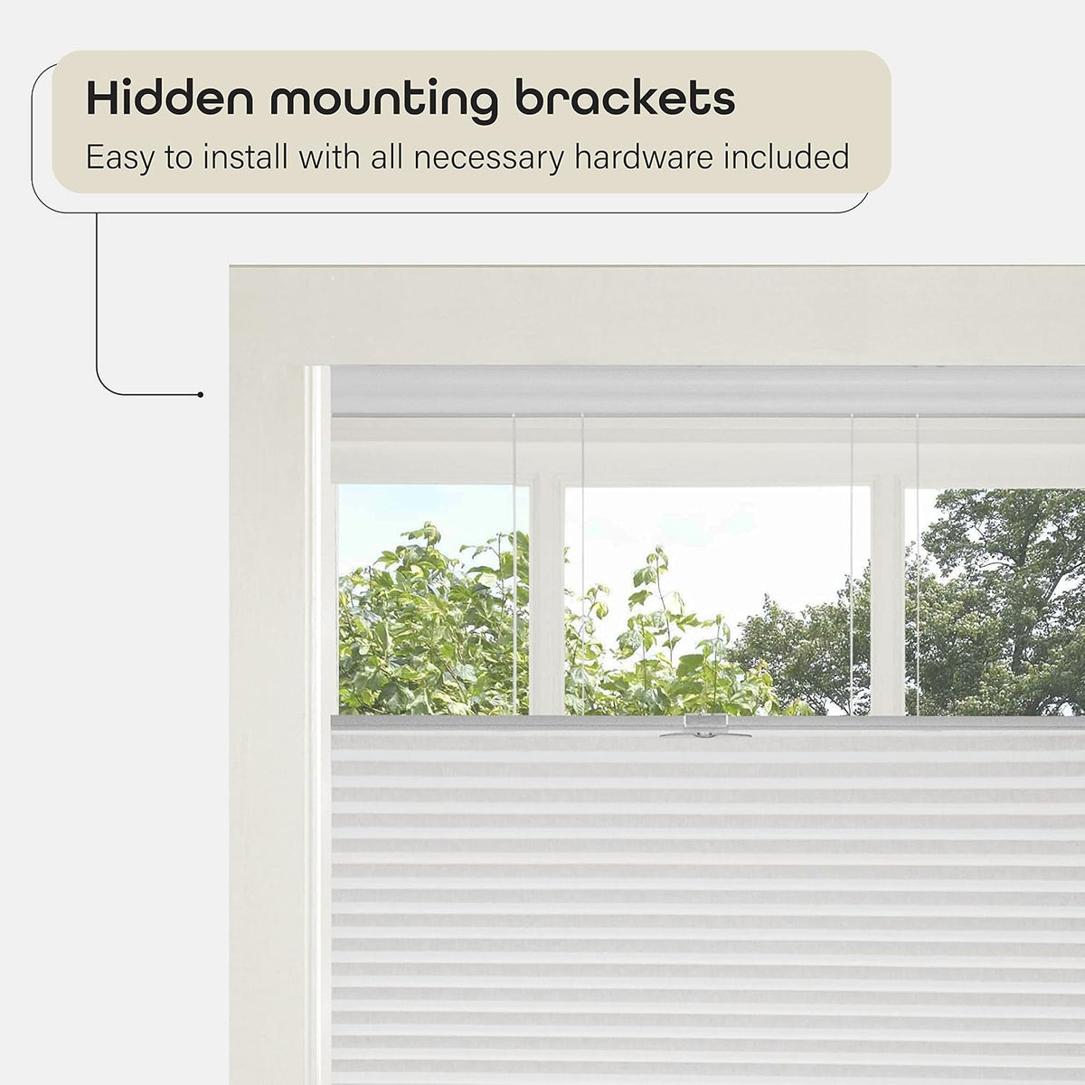 Cordless Cellular Pleated Shades, 27 x 64 in, White, Light Filtering