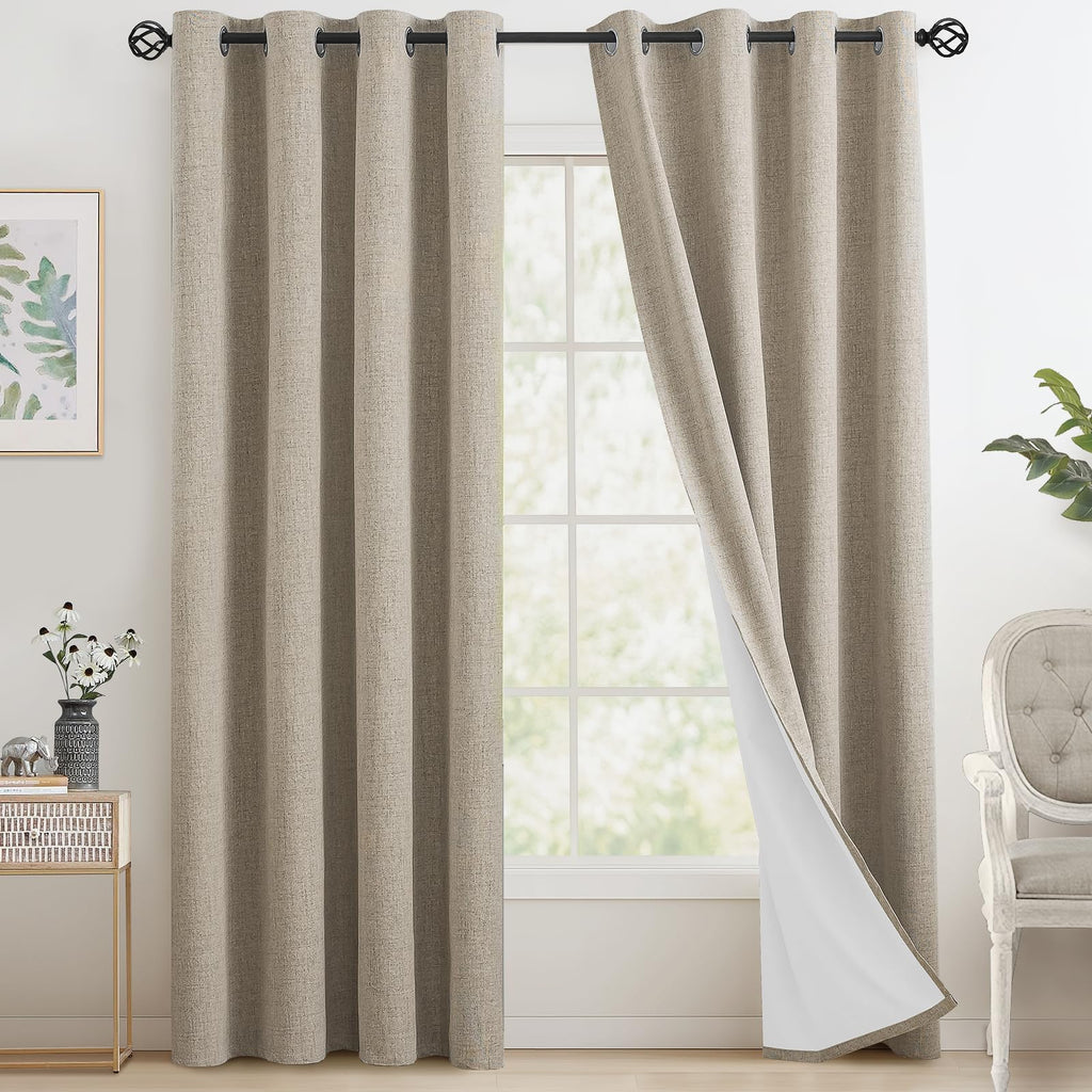 COSVIYA Grommet Blackout Room Darkening Navy Blue Curtains 84 inch Length