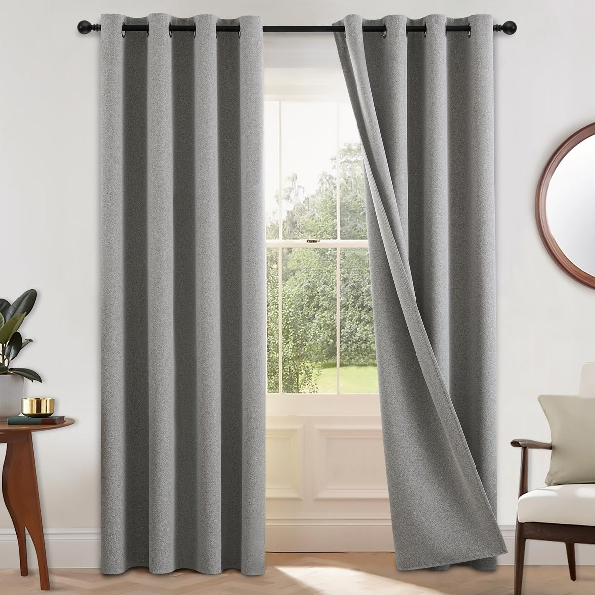 COSVIYA Grommet Blackout Room Darkening Navy Blue Curtains 84 inch Length