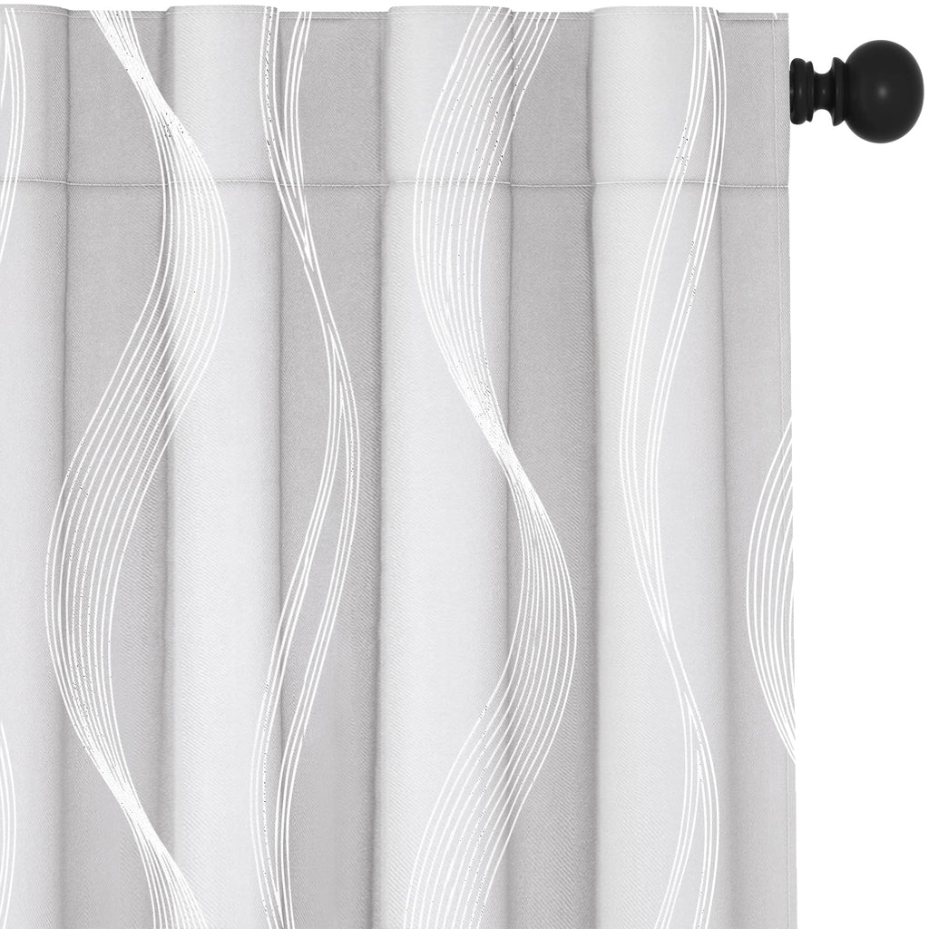 Deconovo Curtains for Living Room, Pattern Blackout Curtains 84 Inches Long