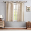 Central Park Tie Top Sheer Curtain Linen Blended, Linen, 50"Wx90"L, 2 Panel