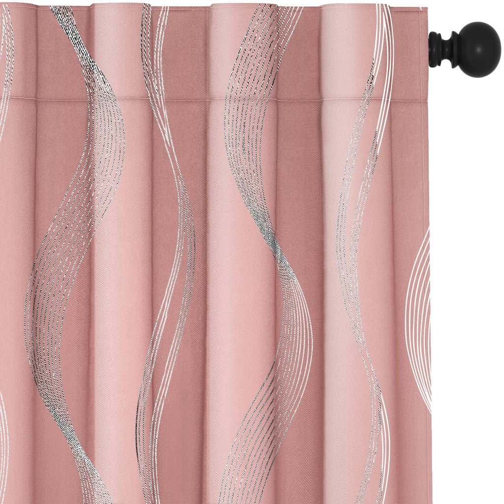 Deconovo Curtains for Living Room, Pattern Blackout Curtains 84 Inches Long
