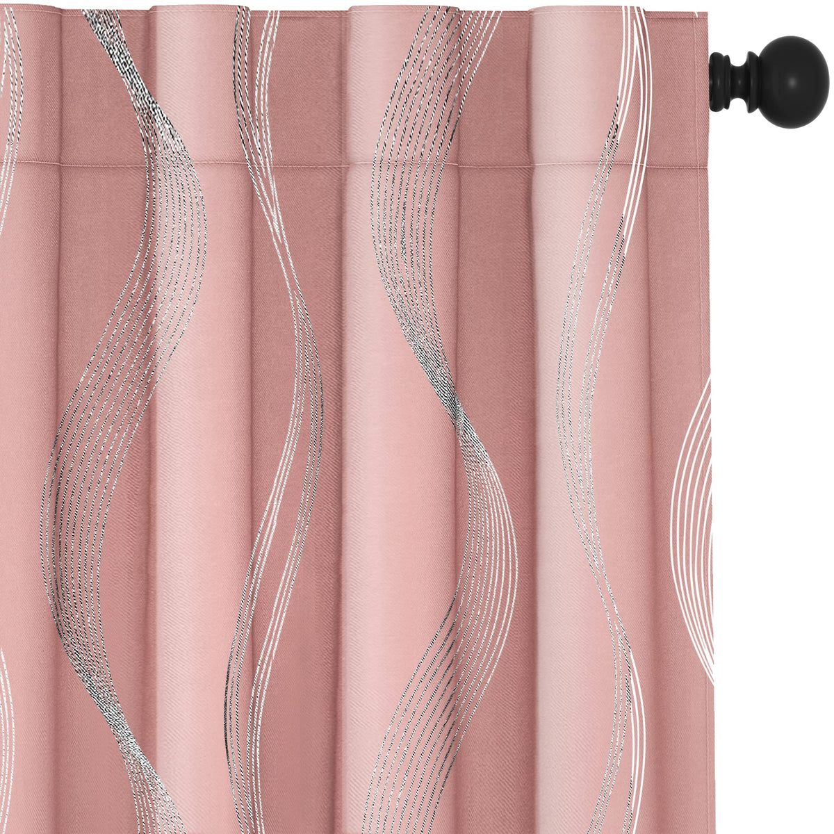 Deconovo Curtains for Living Room, Pattern Blackout Curtains 84 Inches Long