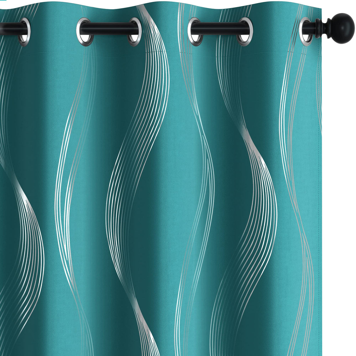 Deconovo Curtains for Living Room, Pattern Blackout Curtains 84 Inches Long