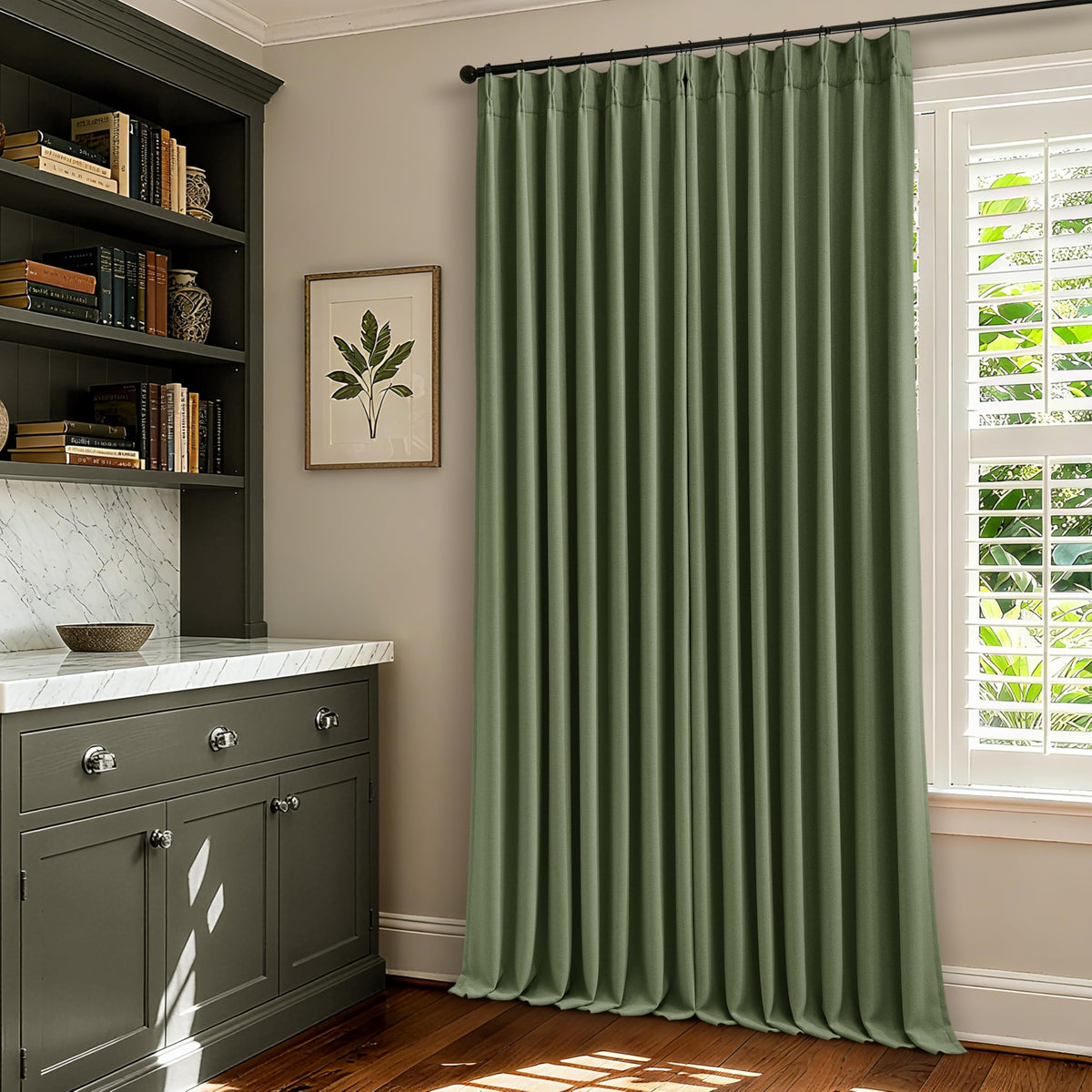 102 Inch Pinch Pleated Blackout Curtains for Bedroom 2 Panels Natural
