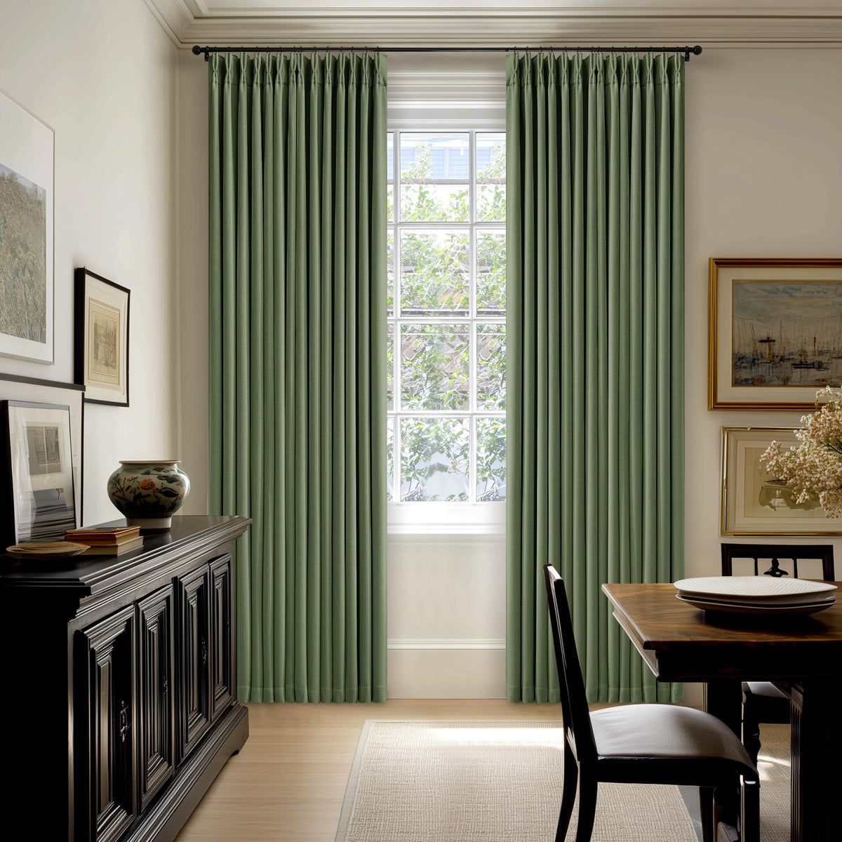 102 Inch Pinch Pleated Blackout Curtains for Bedroom 2 Panels Natural