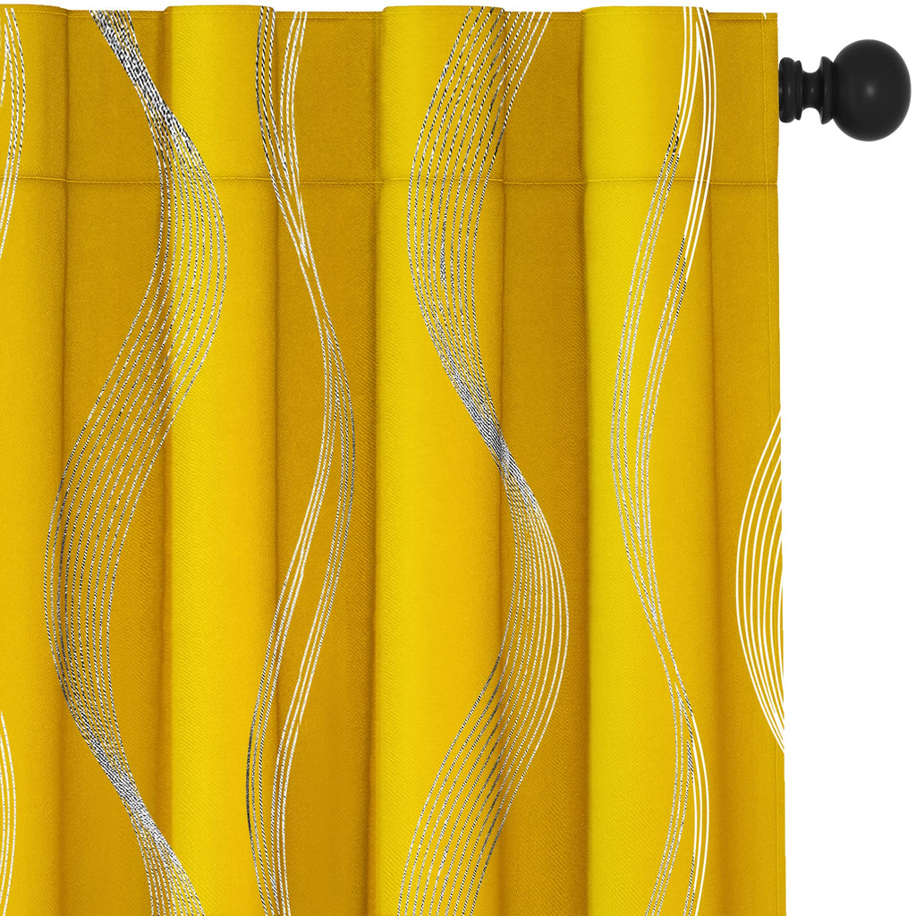 Deconovo Curtains for Living Room, Pattern Blackout Curtains 84 Inches Long