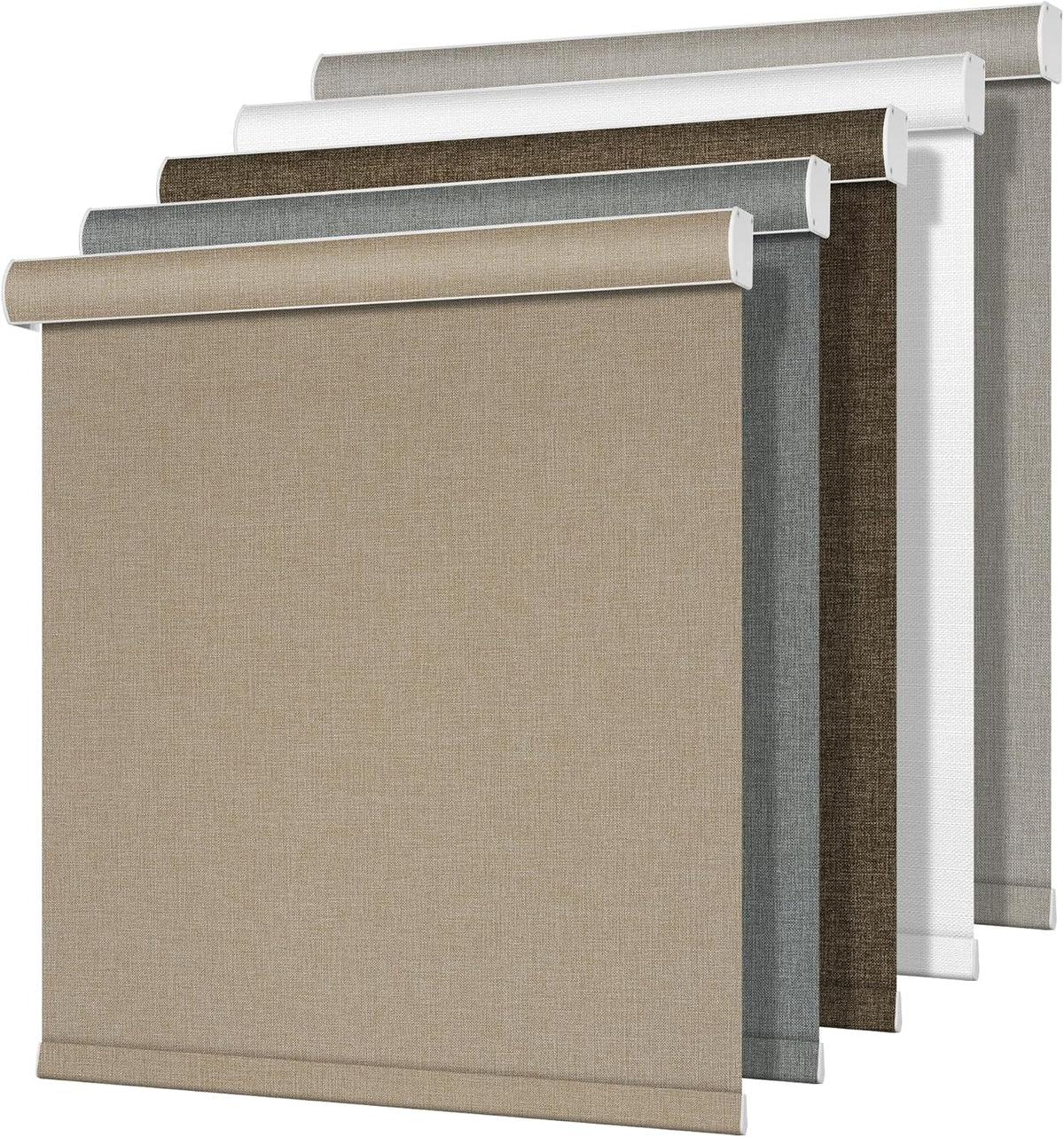 Blackout Roller Shades for Windows, Beige, Customize It