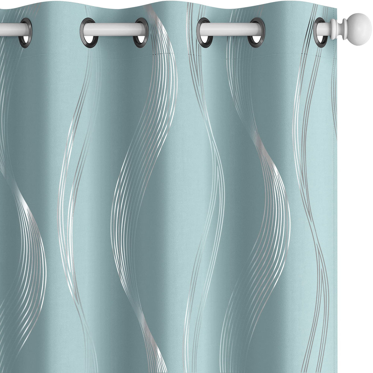 Deconovo Curtains for Living Room, Pattern Blackout Curtains 84 Inches Long