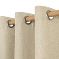 LAMIT 90 Inch Long Oatmeal Linen Curtains for Living Room 2 Panels