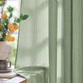 jinchan Grey Linen Textured Curtains 96 Inch Long 2 Panels for Living Room Grommet Top Light Filtering Window Drapes for Bedroom Heathered Gray