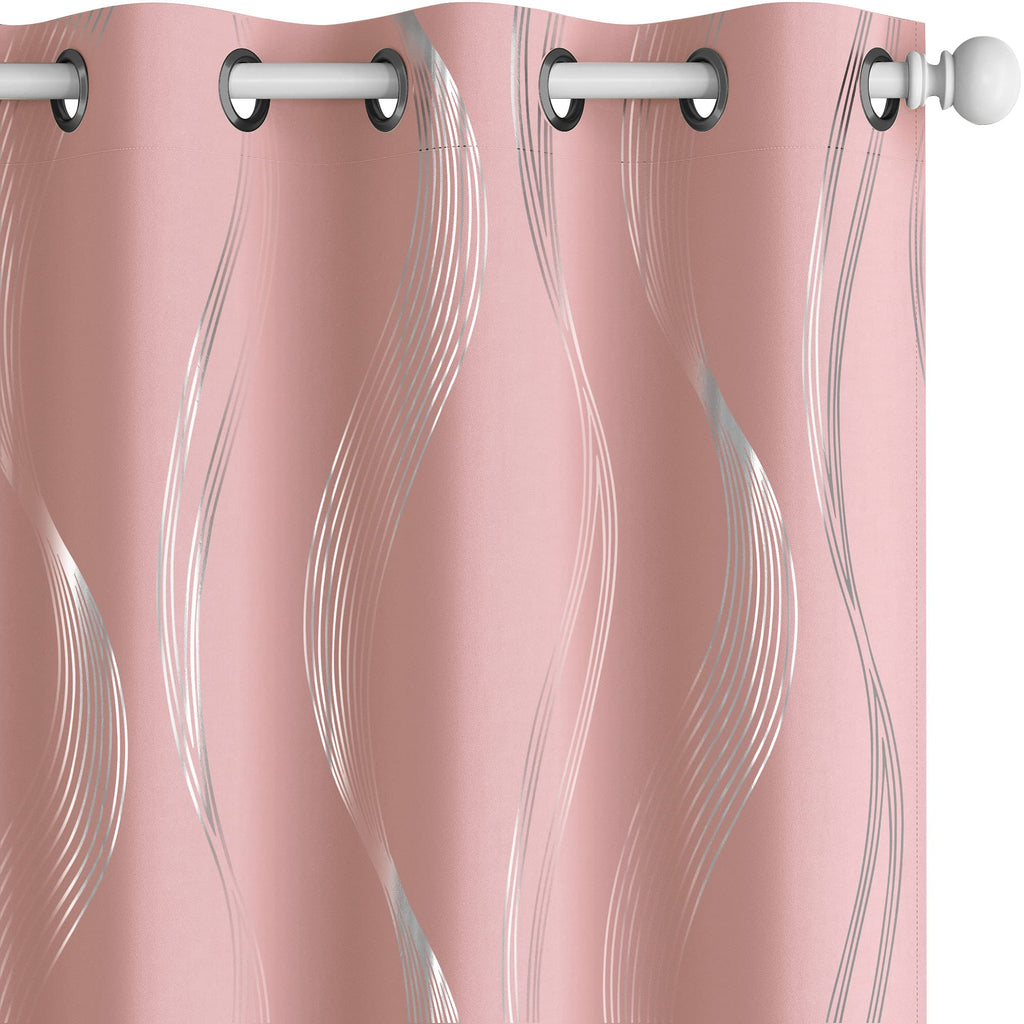 Deconovo Curtains for Living Room, Pattern Blackout Curtains 84 Inches Long