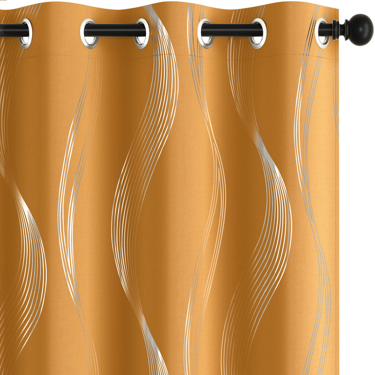 Deconovo Curtains for Living Room, Pattern Blackout Curtains 84 Inches Long
